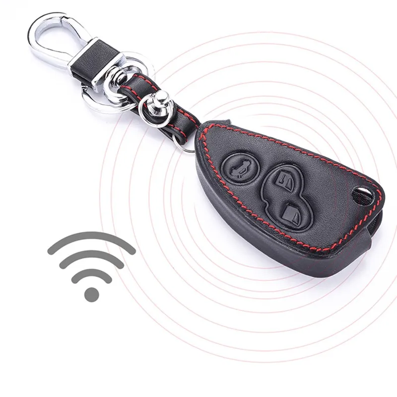 Leather Car Key Case holder bag For Alfa Romeo 147 156 166 GT JTD TS 3 Buttons Folding Keychain Holder Remote Fobs Shell Cover