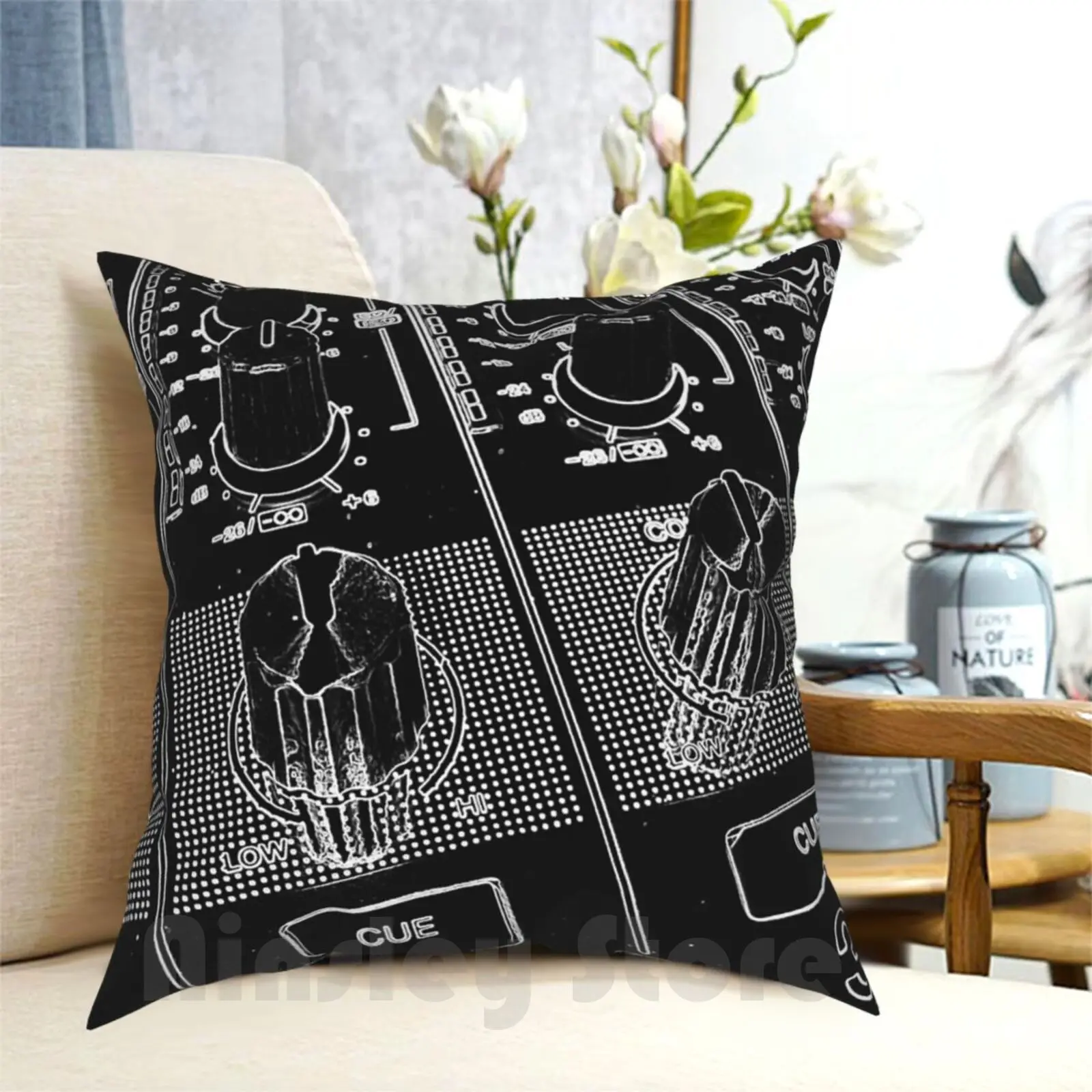 

Dj Mixer-Djm Pillow Case Printed Home Soft Throw Pillow Dj Djing Deejay Vinyl Turntable Analogous Techno Music House