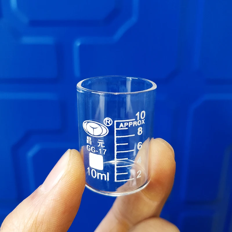 

5pcs Beaker in low form without spout,Capacity 10ml,Outer diameter=26mm,Height=30mm,Laboratory beaker