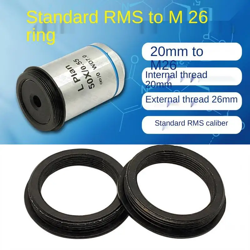 RMS to M26 Objective Lens Adapter Ring RMS-M26 Microscope Objective Lens Adapter Ring RMS Interface 20 to M26 Ring