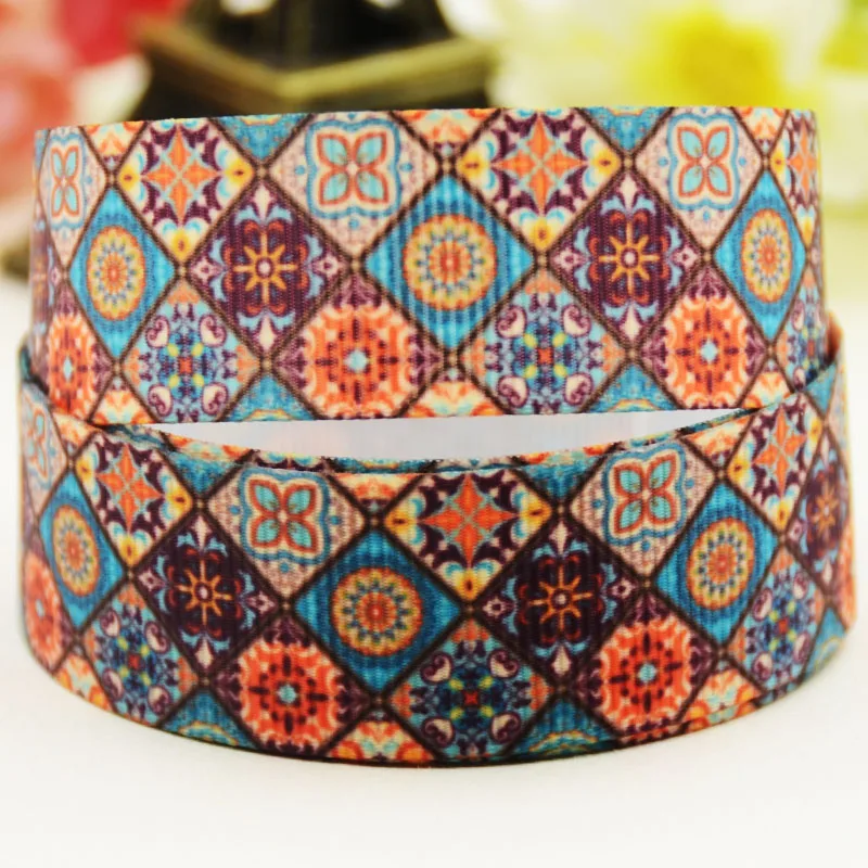 22mm 25mm 38mm 75mm Flower cartoon printed Grosgrain Ribbon party decoration 10 Yards X-04781