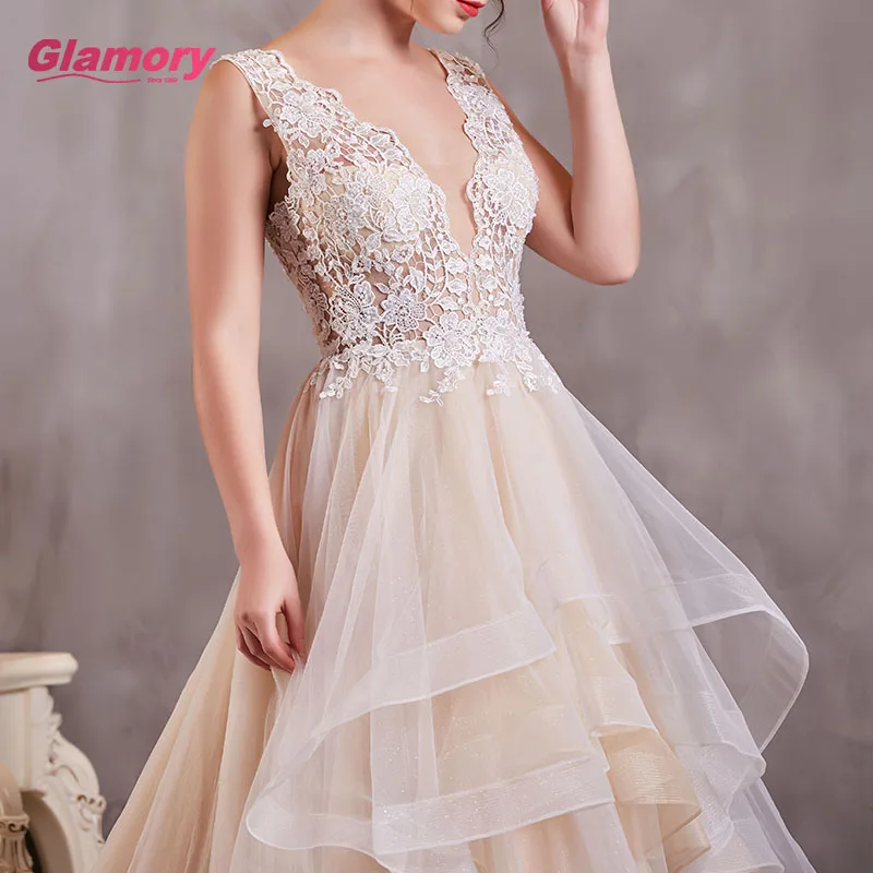 Embroidered Lace Wedding Dresses Good Quality Patty Dress For Wholesales