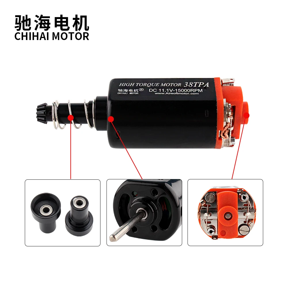 chihai motor CHF-480WA-5038T N35 Nd-Fe-B 38TPA high torque AEG Motor Ver.2  Gearbox motor Long Axis for gel  blaster toy