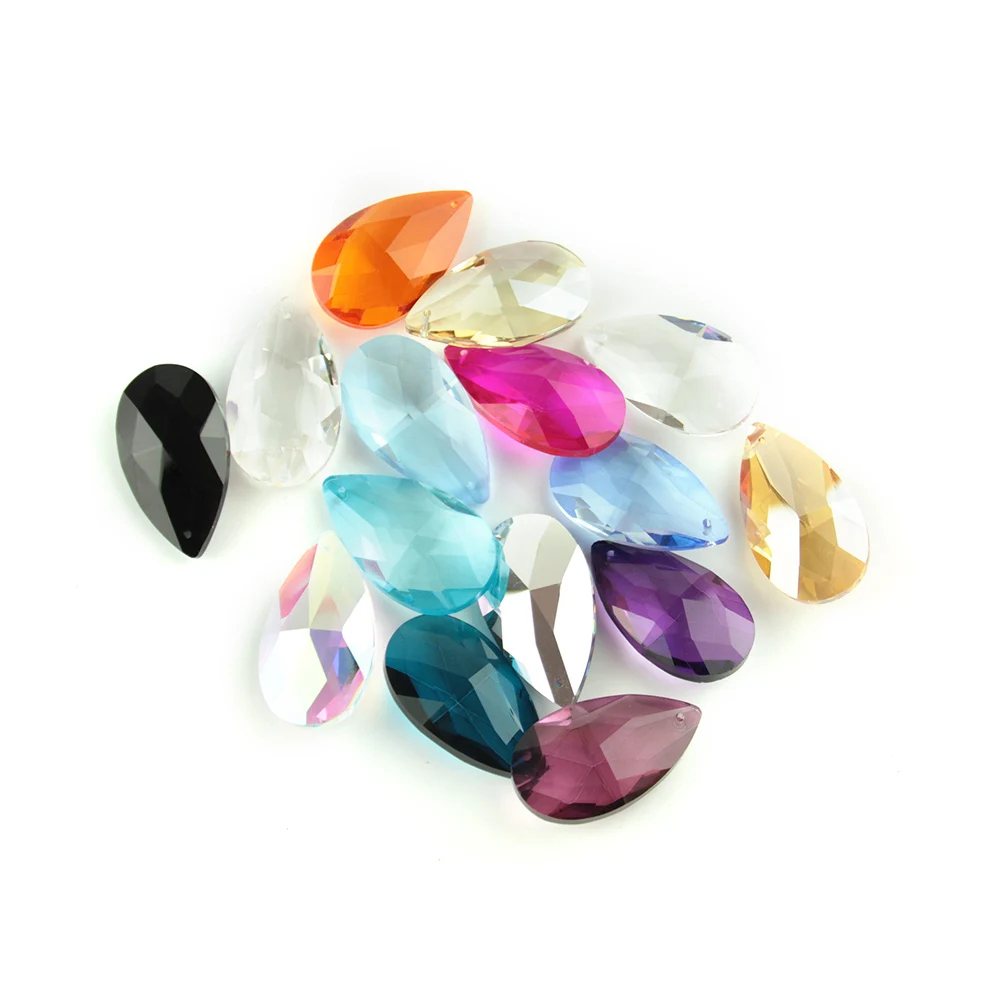 38mm/50mm/63mm/76mm Crystal Chandelier Teardrop Glass Trimming Pendant Glass Colorful Prism Hanging Drops Pendants