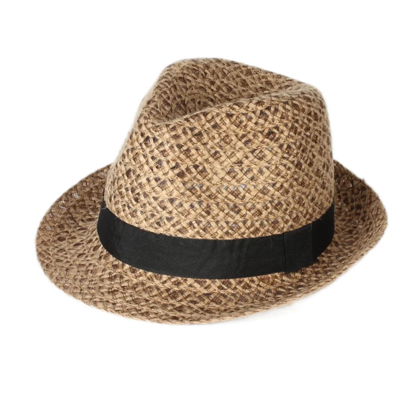 

Summer sunshade lady outdoor short brim hat Panama Beach Resort hat collapsible straw hats for women