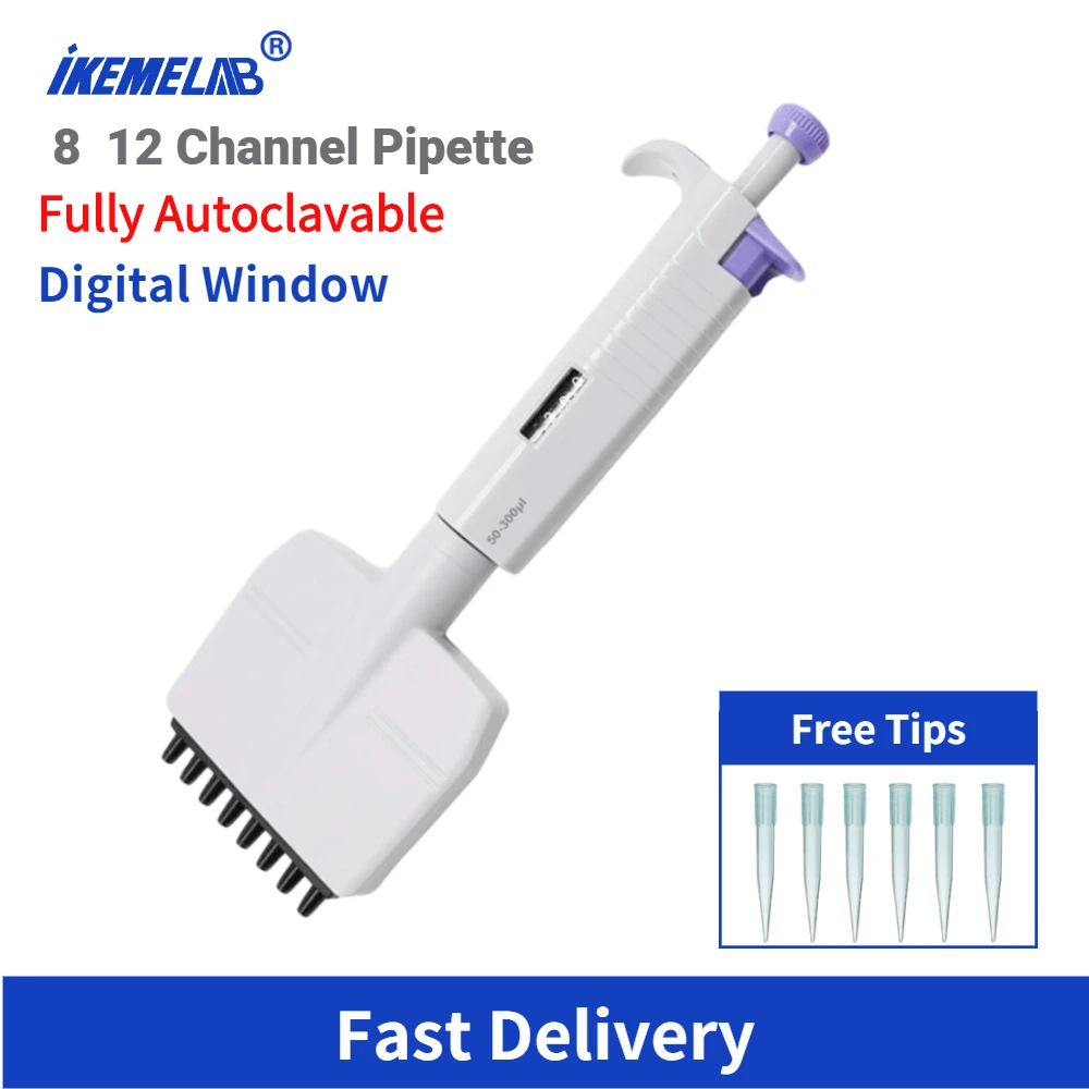 Laboratory MicroPette Plus Multi Channel Multi Capacity Full Sterile Plastic Pipette with 8 Channels and 12 Channels