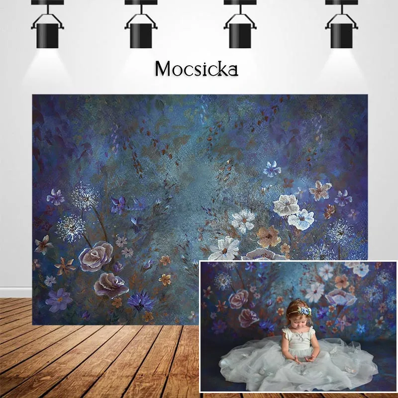 MOCSICKA 추상 질감 꽃 신생아 사진 촬영 배경 꽃 어린이 생일 Photocall 배경 사진 스튜디오