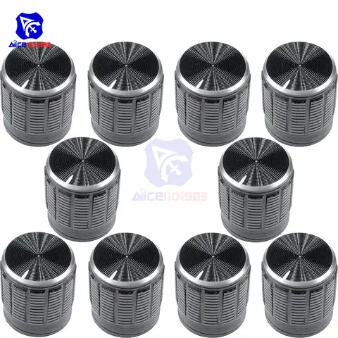10 pcs black metal potentiometer knobs diymore