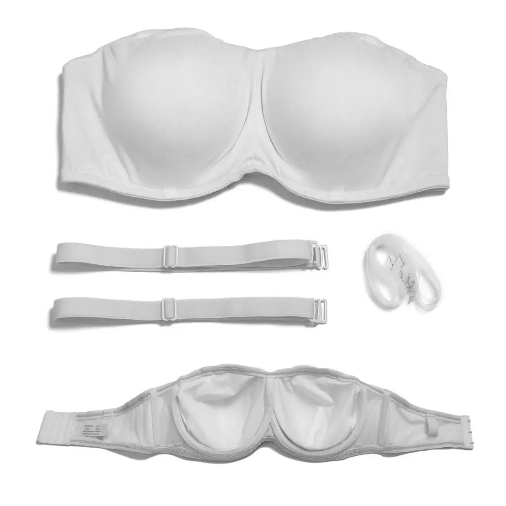 Sujetadores transparentes con tirantes para mujer, sujetador acolchado con aros convertibles ajustables sin tirantes, copas completas A, B, C, D,