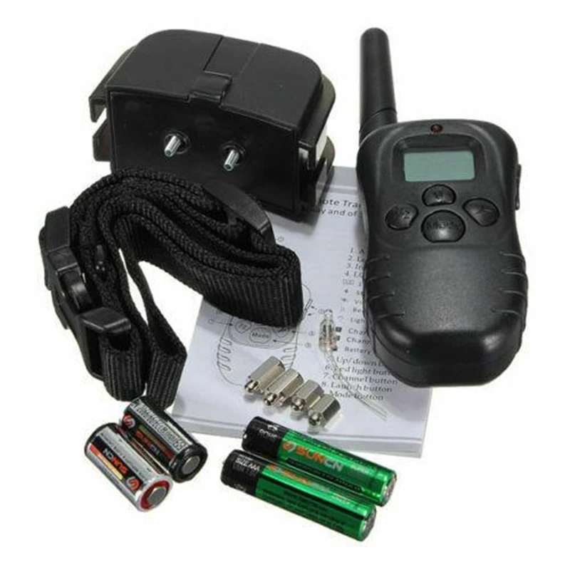 998D-1 300M Pet Dog Anti Bark Training Collar with LCD Display Shock Control Waterproof Stop Barking Dog Training Equipment