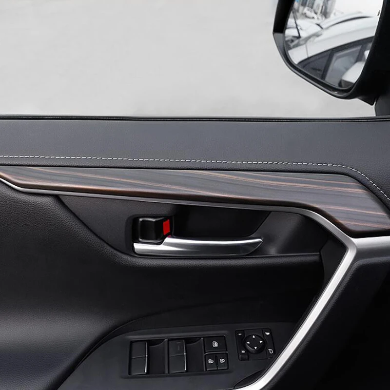 Car Interior Peach Wood Accessories For Toyota RAV4 2019 2020 2021 2022 Instrument Console Gear Water Cup Cover Air Vent Trims