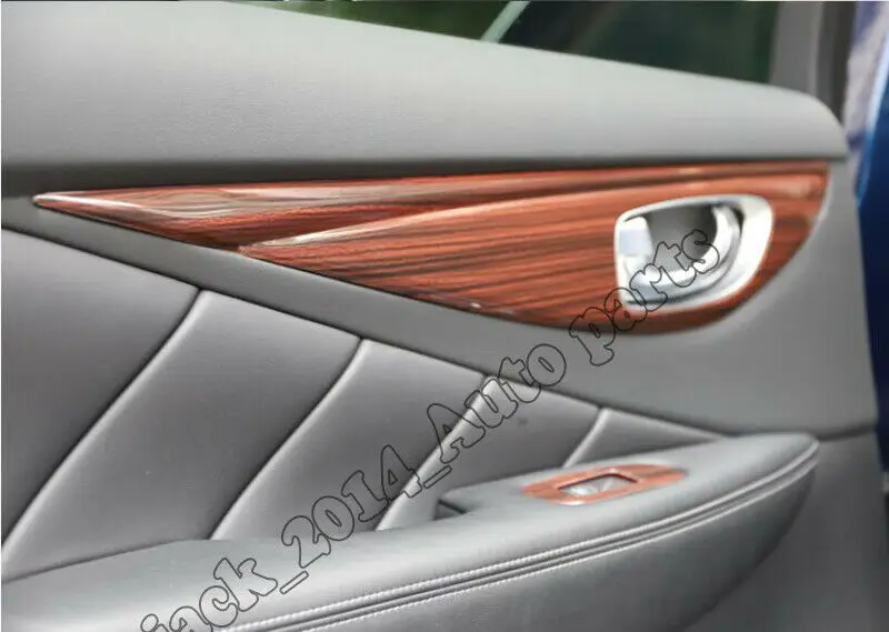 Peach wood grain Interior Door Handle Frame Cover 8pcS for 2014 2015 2016 Infiniti Q50