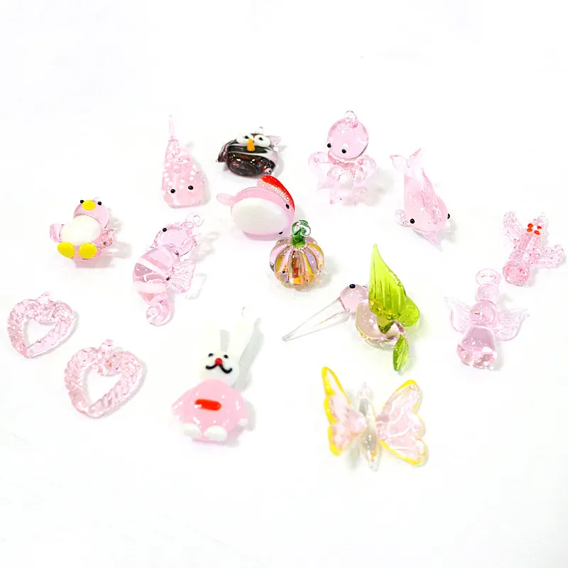 

Hanging Pink Glass Sea Animal Pendant Cute Octopus Dolphin Seahorse Whale Rabbit Bird Owl Penguin Cactus Butterfly Pumpkin Angel