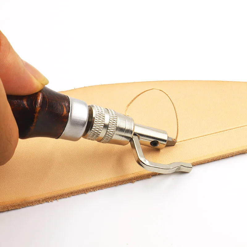 Verstelbare Groovende Apparaat Leer Tool Voor Verwerking De Randen Van De Huid Lederen Craft Stiksels Hamer Fold Leather Craft