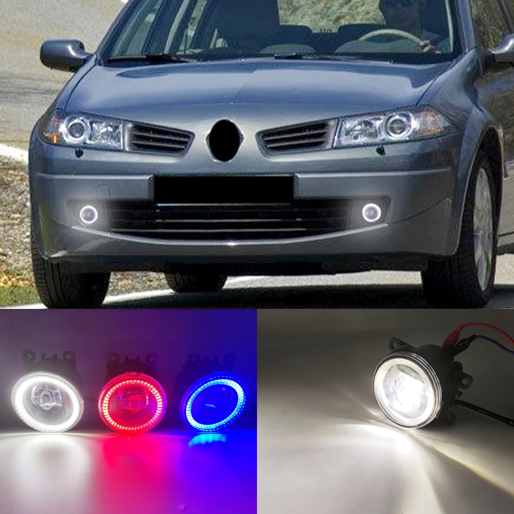 2 Functions For Renault Megane 2 II Auto LED DRL Daytime Running Light Car Angel Eyes Fog Lamp Foglight