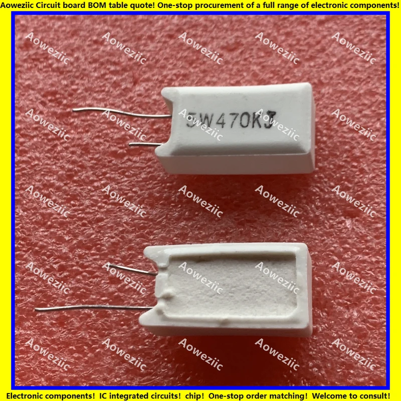 

10Pcs RX27-5 SQM Vertical Cement Resistance 5W470KJ（5W470000ohm 470000RJ ΩJ ）Ceramic Resistance Precision ±5% Power Resistance