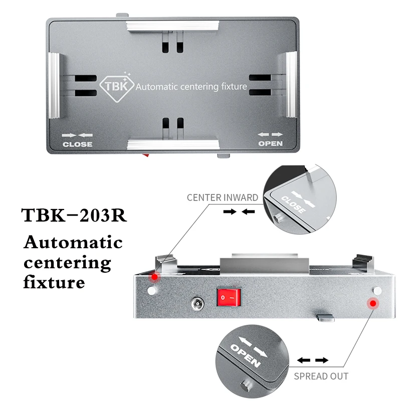 TBK 203R mobile phone Auto centering fixture, mobile phone repair and fixation,laser Separator tbk 958M 958A fixture