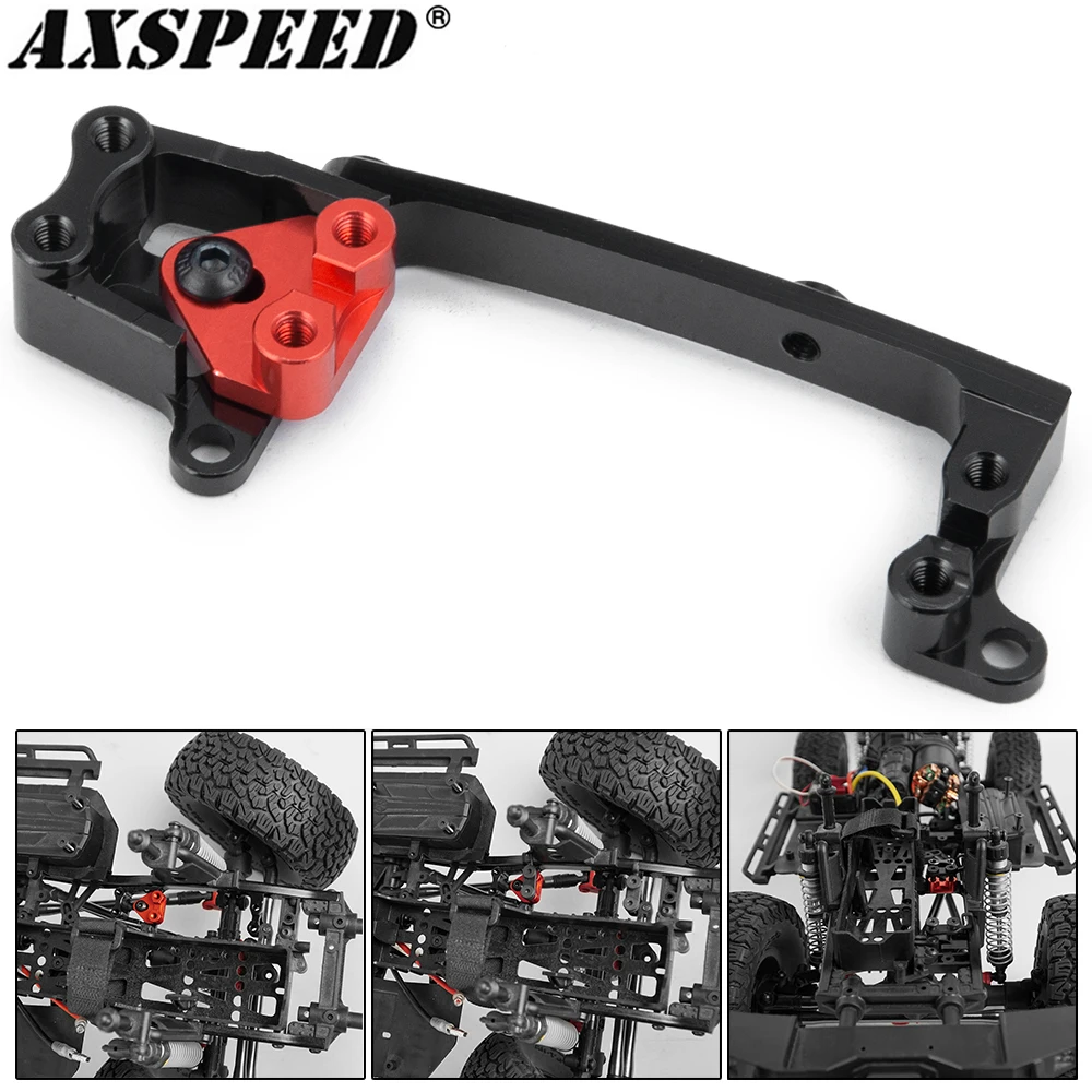 AXSPEED-Soporte de montaje de Servo de dirección de aleación de aluminio para 1/10 Axial SCX10 II 90046 coche trepador de control remoto, piezas de mejora de Servo