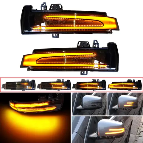 자동차 노란색 동적 LED 백미러 표시 등 12V 메르세데스 벤츠 W176 W246 W212 W204 CLA C117 GLA GLK W221 CLS W218