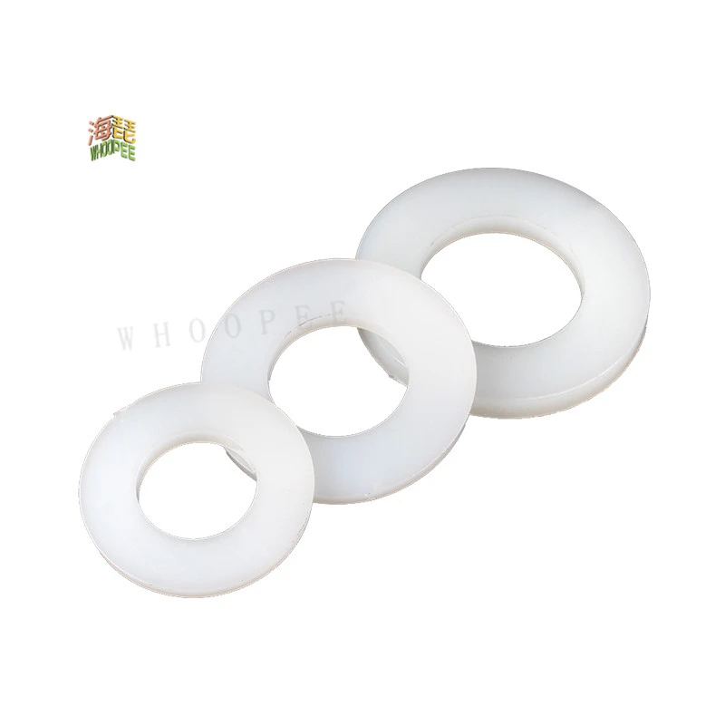 50pcs M2 M2.5 M3 M4 M5 M6 M8 M10 M12 White Black Plastic Nylon Flat Washer Plane Spacer Insulation Gasket Ring For Screw Bolt