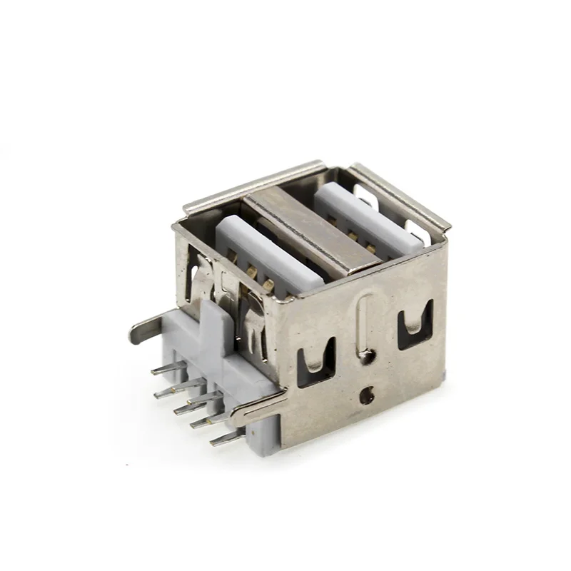 2/5/10 pcs double usb Socket Type A Bent 8Pins USB Connector PCB Female Port Jack Tail Electric Terminals