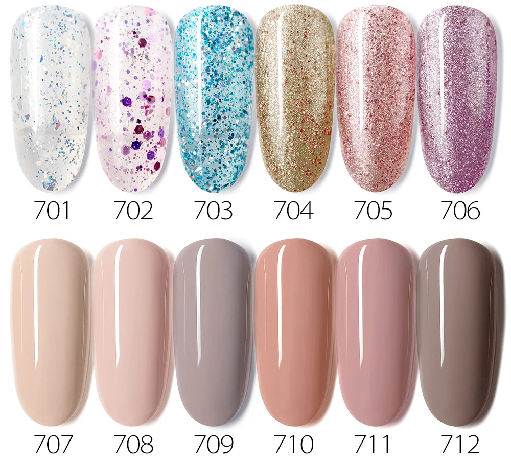 VIP5 VENALISA Gel-Nagellack-Set, Hema Free Nude Pink Glitter, wunderschöne Farbe, Nagelmaniküre, Soak Off UV-LED-Nagelgel-Lack-Set – Detail 28