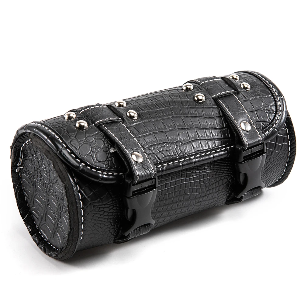 Motorcycle Bag Saddlebags PU Leather Front Fork Tail Tool Bag Luggage For Harley Chopper Bobber Cruiser Sportster XL 883 1200