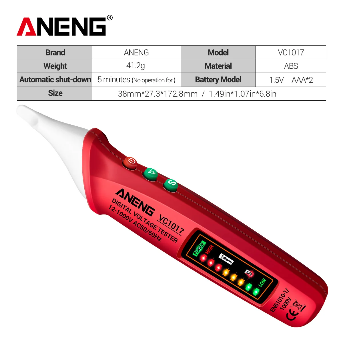 New AC Voltage Detector Tester Meter 12V-1000v Non-contact Pen Style Electric Indicator LED Voltage Meter Vape Pen D