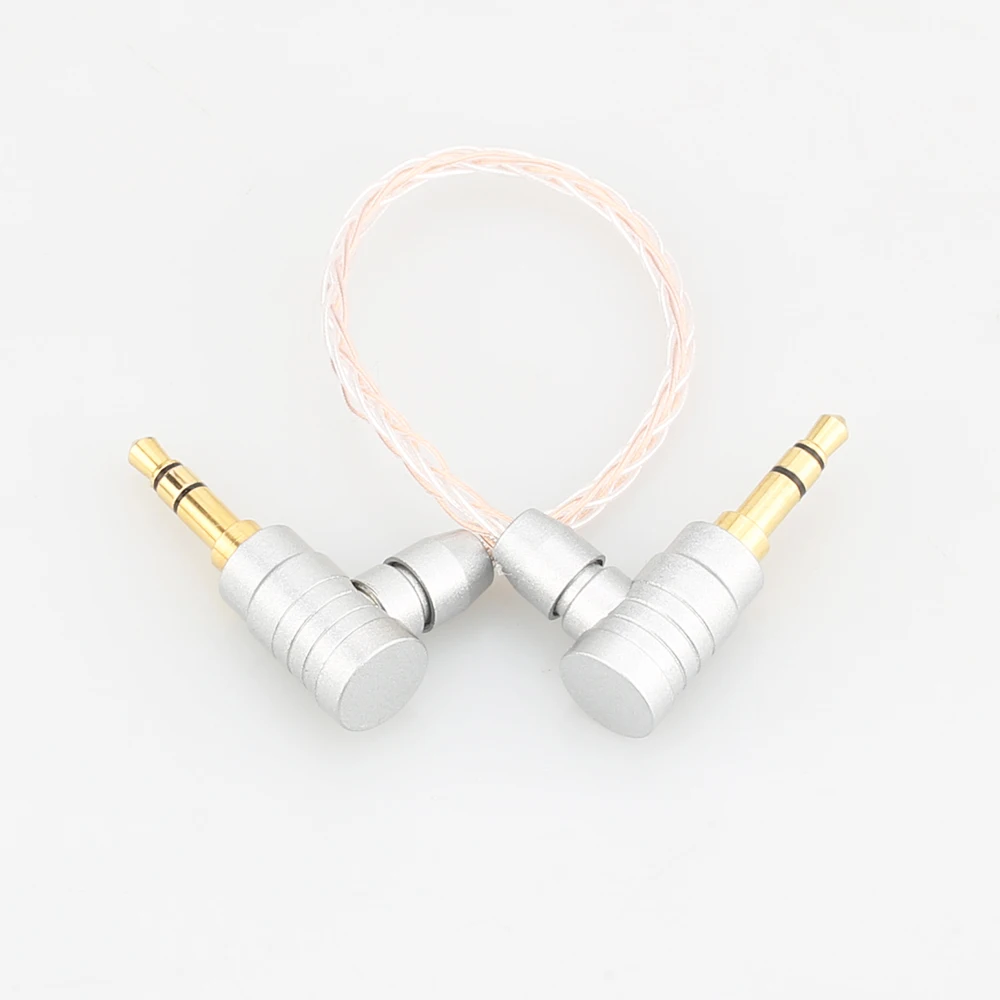 

Audiocrast 10cm 3.5mm Male to 3.5mm Male 8cores Silver Plated 3.5 mm Stereo Audio Hifi Audio cable car AUX wire cable