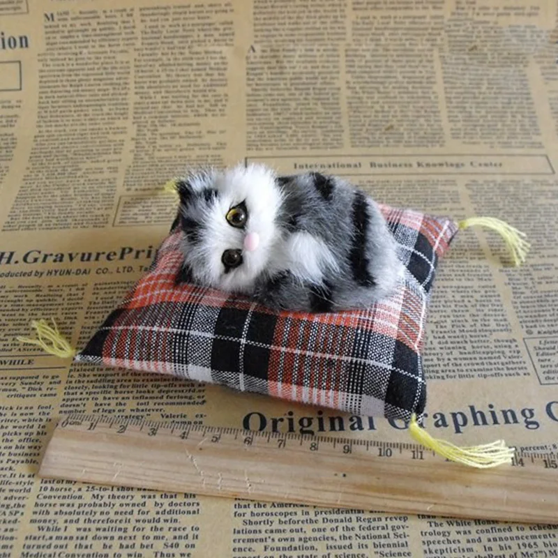 سيارة الحلي لطيف محاكاة النوم القطط الديكور السيارات جميلة أفخم القطط التماثيل اكسسوارات الديكور المنزل #6