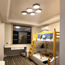 Nordic modern style macaron living room wrought iron ceiling lamp bedroom round children's room color led lamps