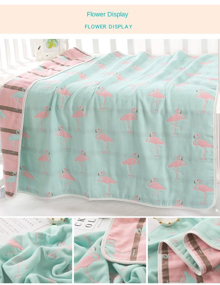 Lazychild Summer Baby Thin Quilt Newborn Comforter Baby Six-layer Gauze Bath Towel For Children Baby Blankets