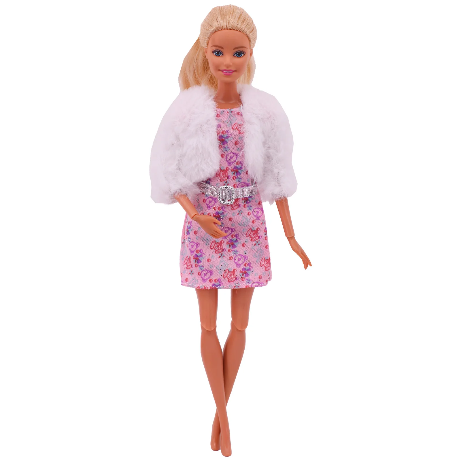 Roupas de boneca casaco de pelúcia + saia inverno quente casual wear acessórios para casa de bonecas para vestido de barbiess para 1/6 bonecas barbies brinquedo presentes