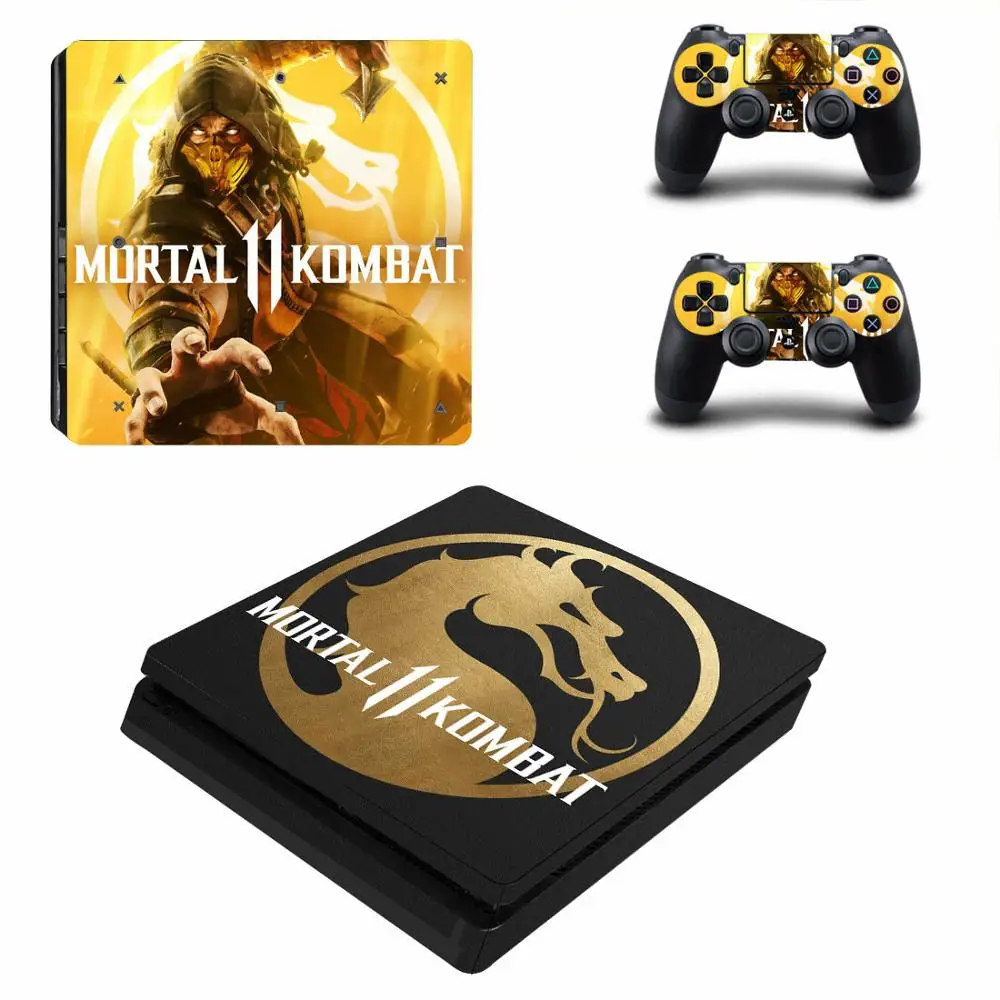 Mortal Kombat PS4 pegatinas delgadas pegatinas de piel calcomanías para consola PS4 delgada y controlador piel vinilo