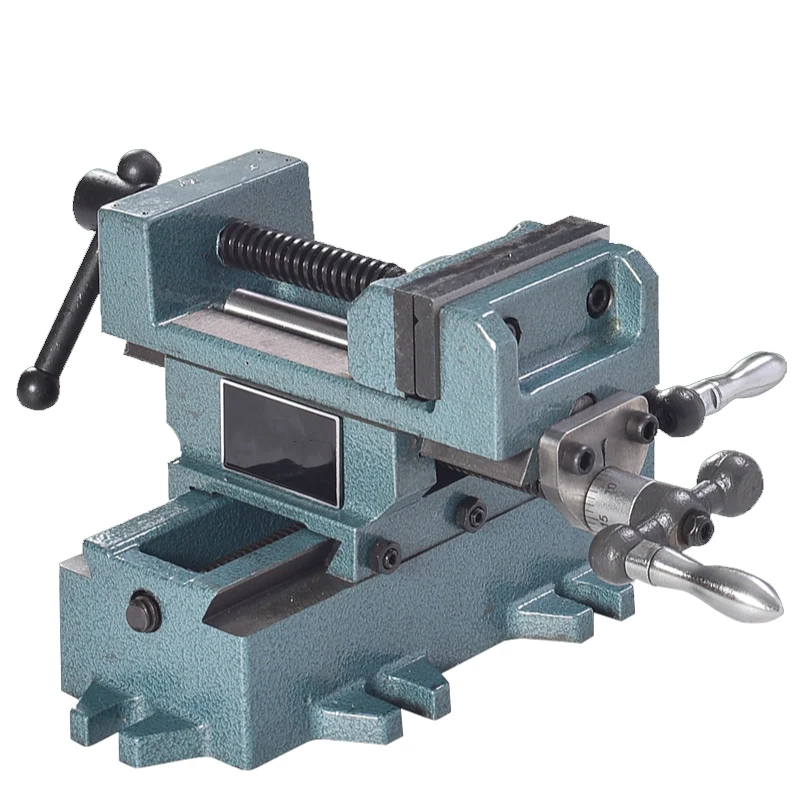 q97 Heavy-Duty Precision Cross-Nose Pliers Bench Vise Drilling Variable Milling Machine Two-Way Movable Vise Table