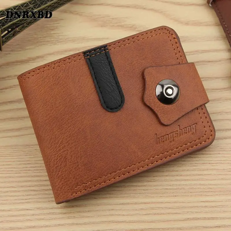 

Men's Leather Wallet Short Purse For Man wallets 2021 Credit Card Holder Money Bag Coin Bag hasp Small Wallet portafoglio uomo