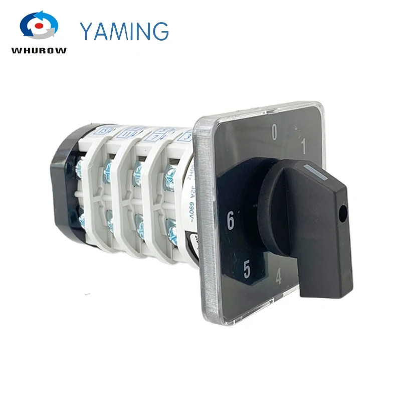 Rotary switch YMZ12-32/4 electrical Combination Changeover cam switch 32A 4 pole 0-6 position sliver contacts high voltage