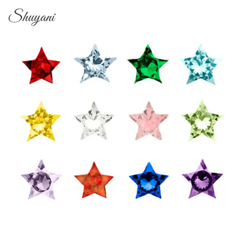 120pcs/240pcs Round Star heart Shape Colorful Rhinestone Bithstone Floating Charms DIY Jewelry Accessories