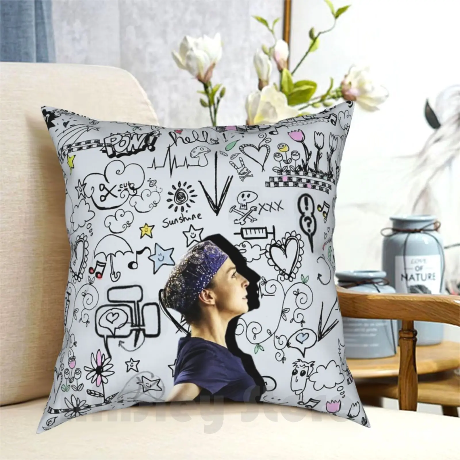 Doodle Amy Pillow Case Printed Home Soft DIY Pillow cover Amy Amelia Shepherd Greys Anatomy Caterina Scoresone Tv Show