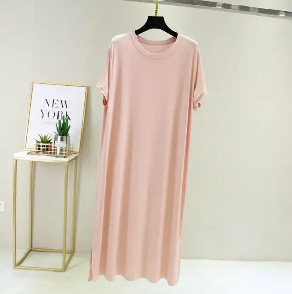 Plus size nightgown women new spring summer long dress modal cotton sleepwear night dress female loose night wear shirt camisola