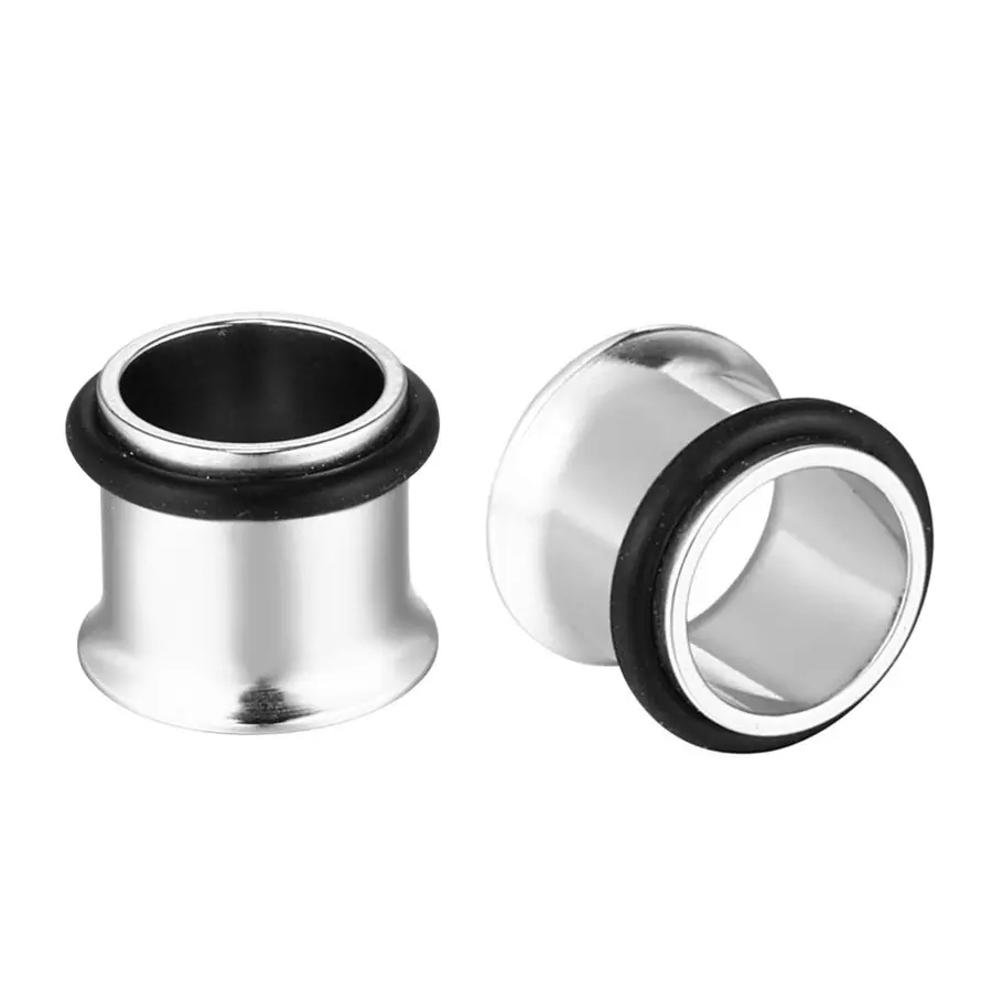 2pcs/lot Steel Ear Flesh Tunnel Plugs Anodized Without Thread Double Flared Hollow Screw Earlet Gauges Expander Piercing Jewelry