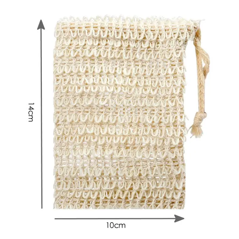 Natural Sisal Soap Bag Soap Storage Bags Exfoliating Soap Saver Pouch Holder Soap Saver Foaming Bag Bathroom Cleaning Tool