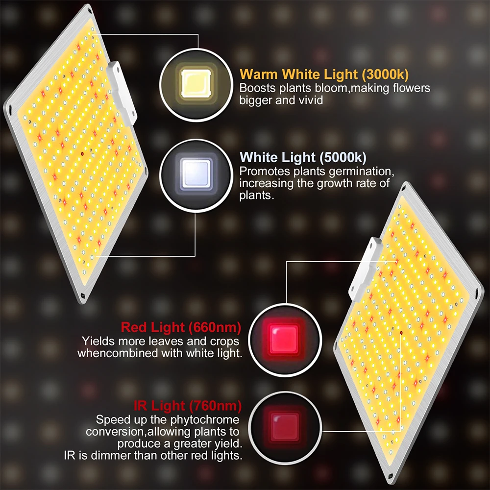 Imagem -02 - Samsung-quantum Led Crescer Luz com Dimmer Kit Espectro Completo 1000w Governador Fan Filtro de Carbono Grupo Crescer Tenda Growbox