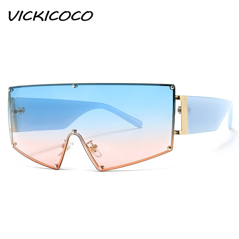 Luxury Rimless Steampunk Men Sunglasses Fashion Flat Top Goggle Designer Women Sun Glasses Punk New Designer Shades UV400 oculos