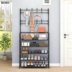 Estante sencillo para zapatos multifuncional, organizador de zapatos de entrada, soporte de abrigo, muebles para el hogar, estante extraíble para ahorro de espacio