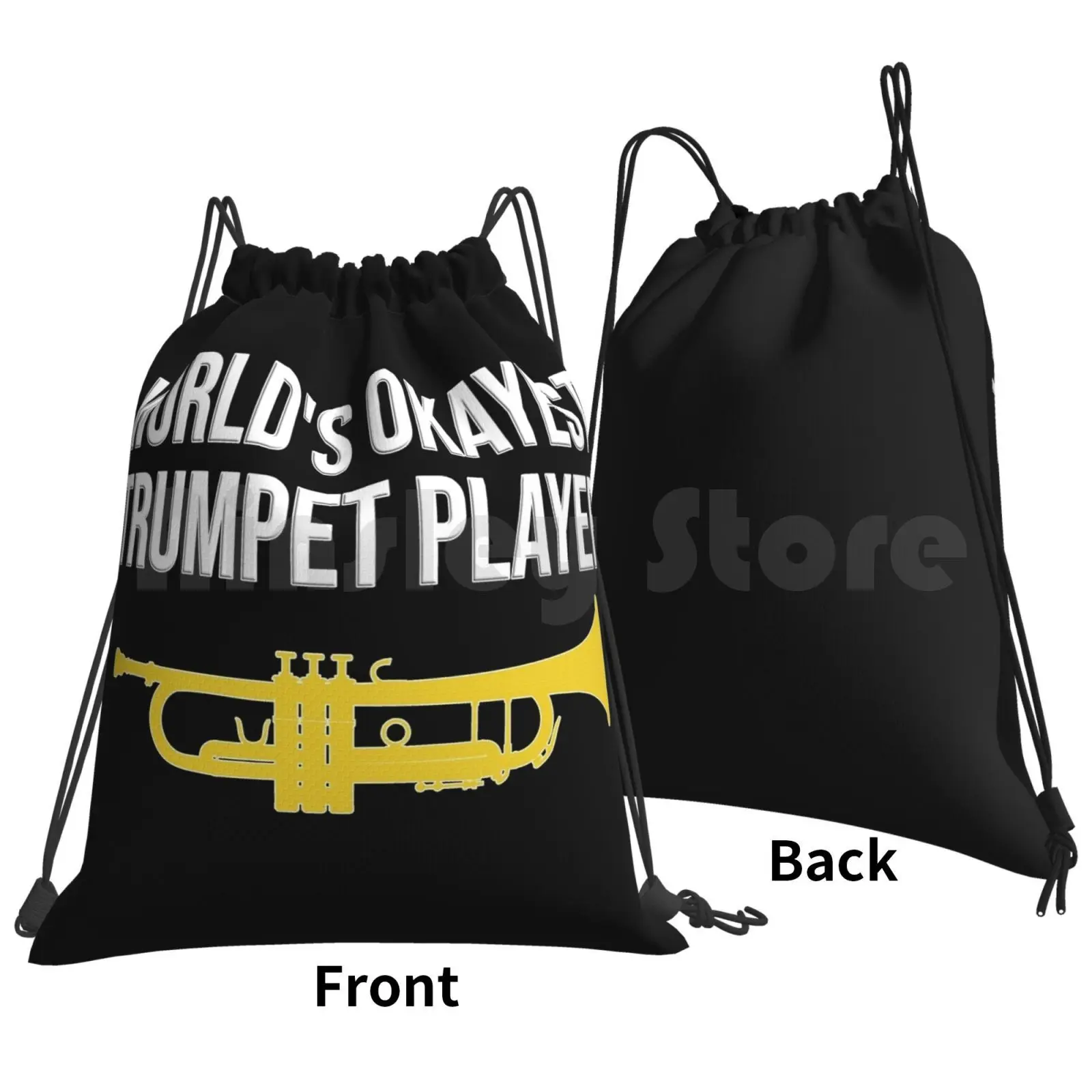 World's Okayest Trumpet Player , Funny Trumpet Gift Idea Backpack Drawstring Bag Riding Climbing Gym Bag Trumpet Trumpeter