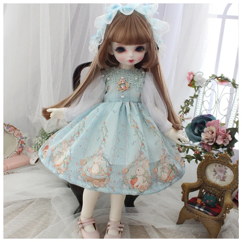 1/6 Doll dress green princess dress a suit +hair band for 1/6 1/4 BJD SD doll 1/6 Blyth doll accessories doll clothes