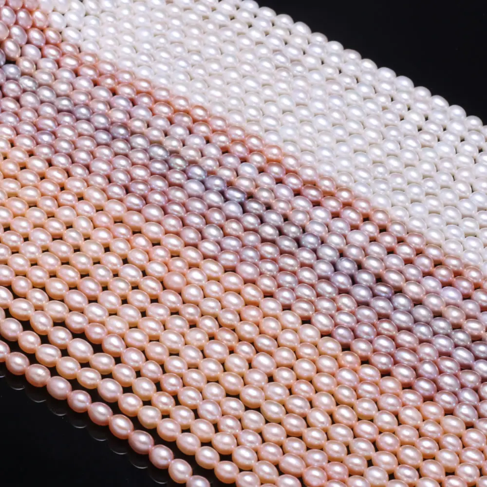 AAA Freshwater Pearl Rice-shaped Loose Beads 36 Cm For DIY Bracelet Earring Necklace Sewing Craft Jewelry Accessory