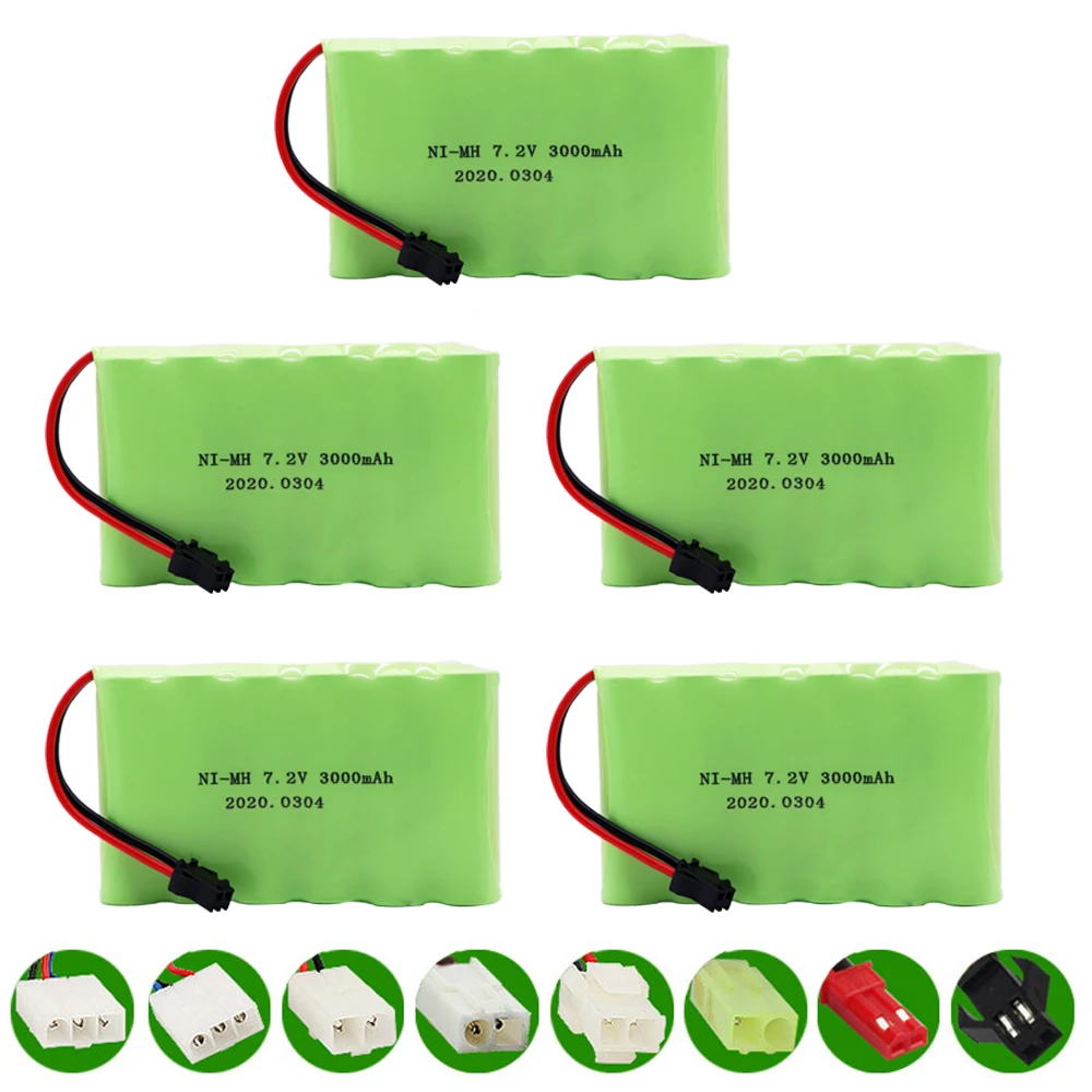 

5PCS/lot 7.2v 3000mah NiMH Battery pack AA 7.2V RC battery For Rc toys Car boats Tanks Trains Robot Gun toys parts