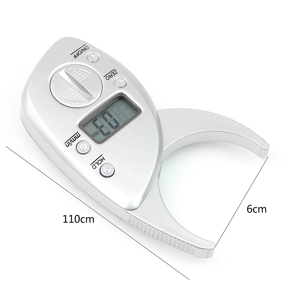 50mm Body Fat Caliper, Digital LCD Display Body Fat Caliper Skin Fold Thickness Measuring Device